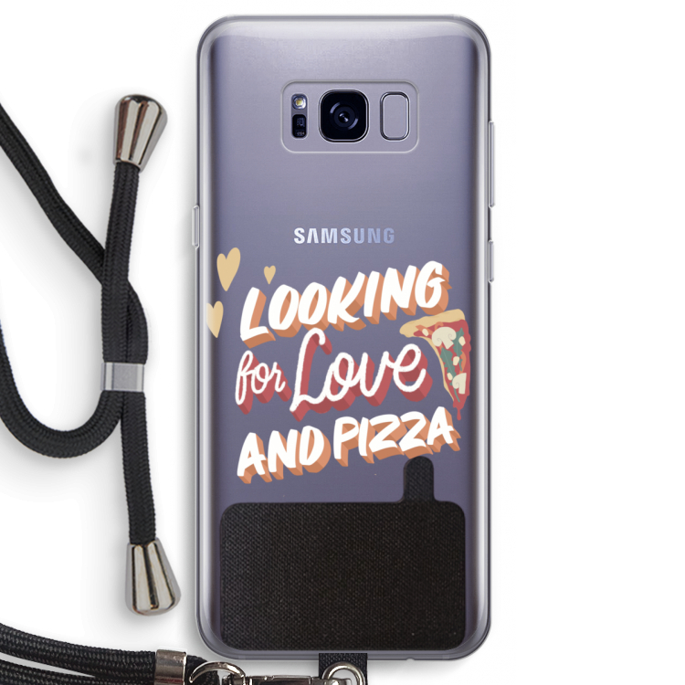Pizza is the answer: Samsung Galaxy S8 Transparant Hoesje met koord