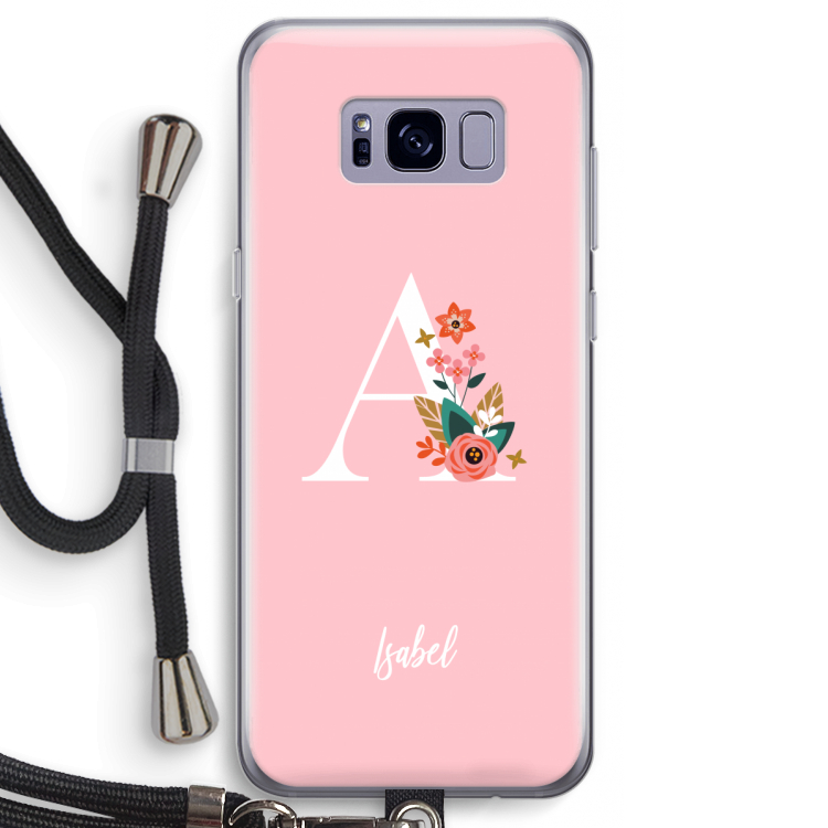 Pink Bouquet: Samsung Galaxy S8 Transparant Hoesje met koord
