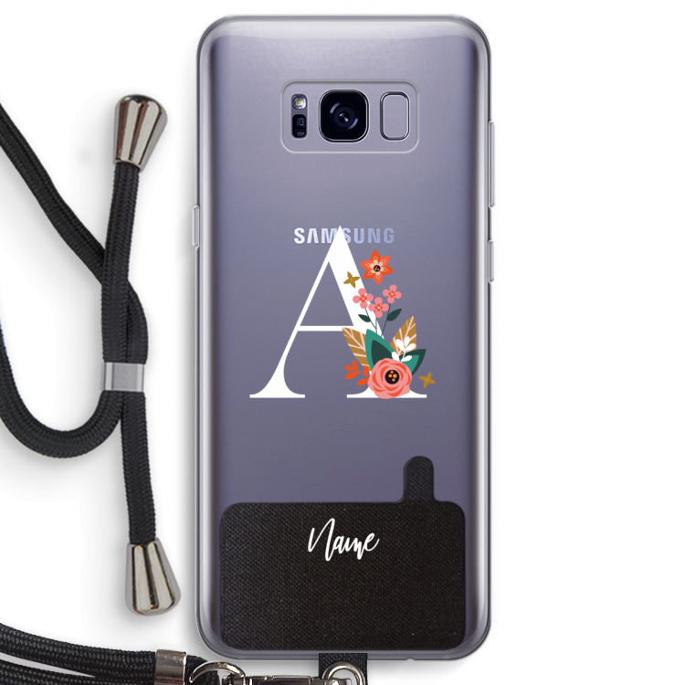 Pink Bouquet: Samsung Galaxy S8 Transparant Hoesje met koord