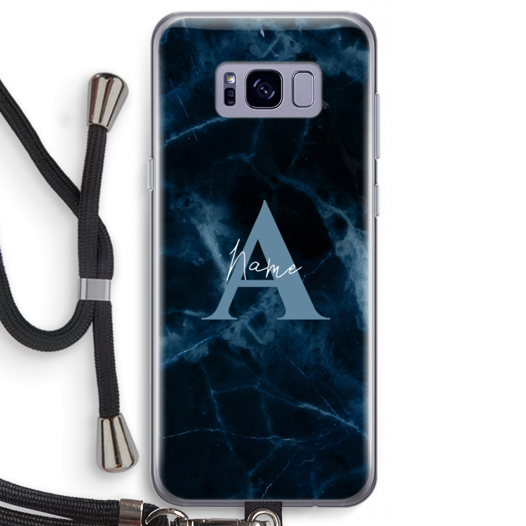 Midnight Marble: Samsung Galaxy S8 Transparant Hoesje met koord
