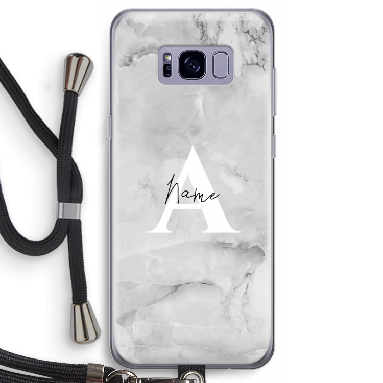 Ivory Marble: Samsung Galaxy S8 Transparant Hoesje met koord