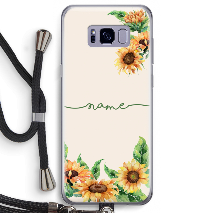 Zonnebloemen: Samsung Galaxy S8 Transparant Hoesje met koord