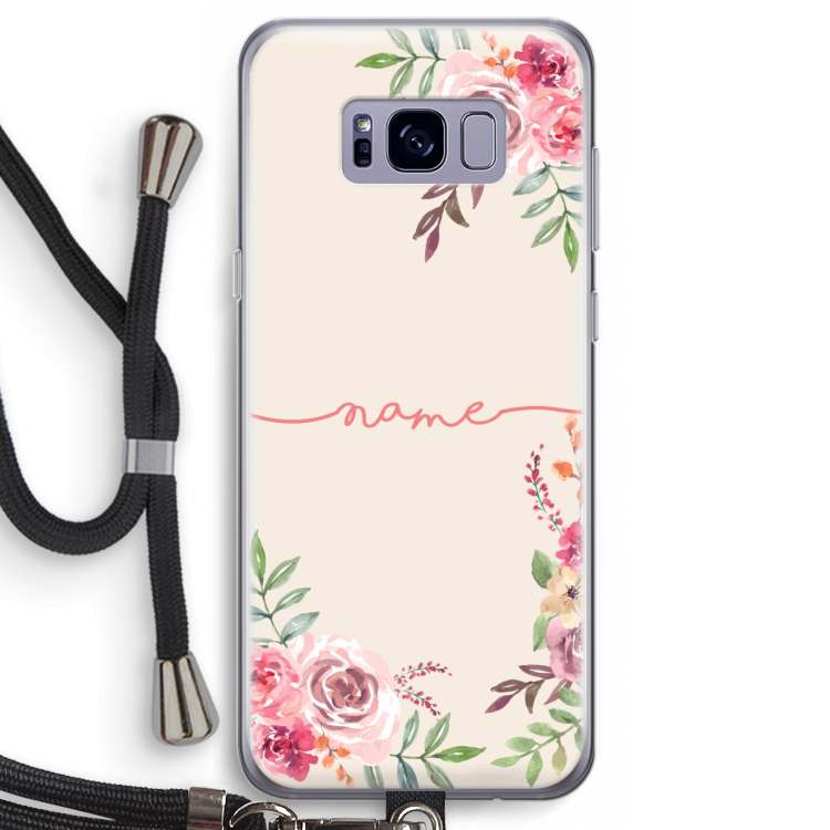Rozen: Samsung Galaxy S8 Transparant Hoesje met koord