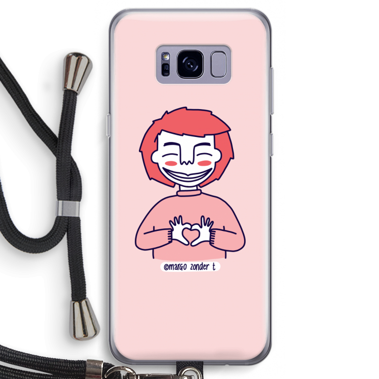 Hartje: Samsung Galaxy S8 Transparant Hoesje met koord