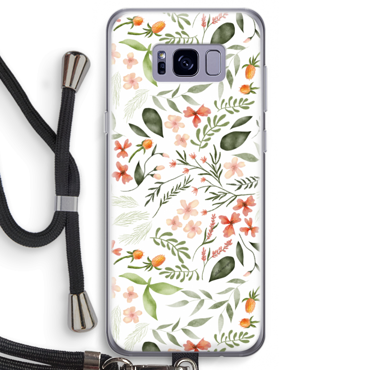 Sweet little flowers: Samsung Galaxy S8 Transparant Hoesje met koord