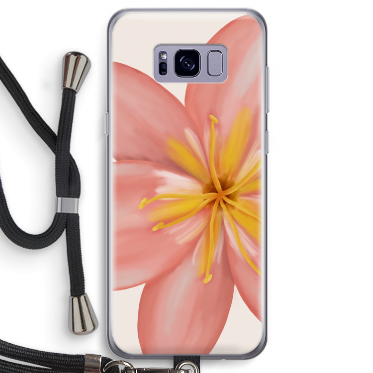 Pink Ellila Flower: Samsung Galaxy S8 Transparant Hoesje met koord