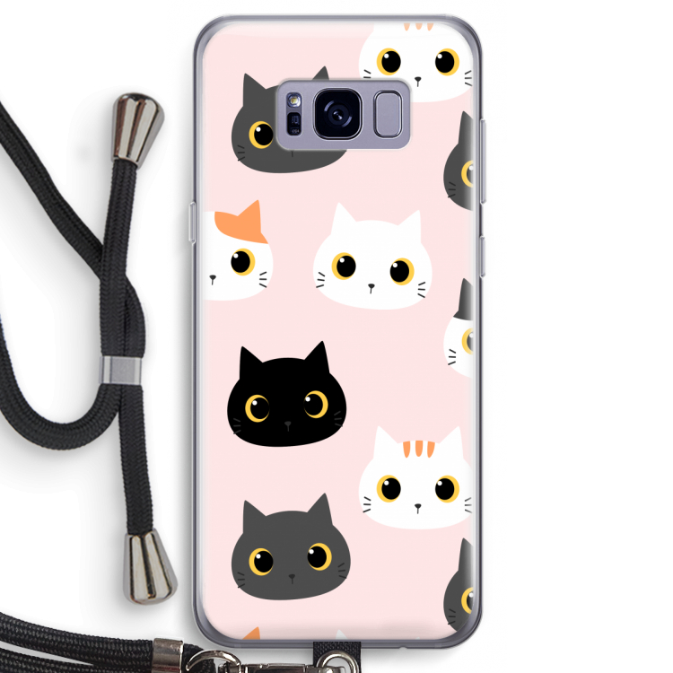 Katten: Samsung Galaxy S8 Transparant Hoesje met koord