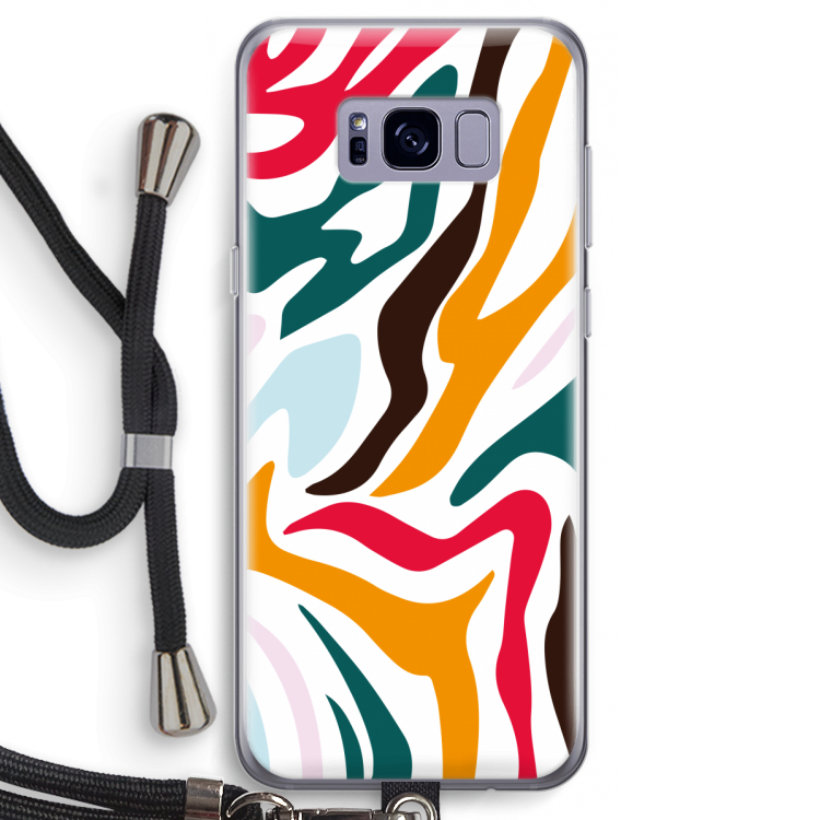 Colored Zebra: Samsung Galaxy S8 Transparant Hoesje met koord