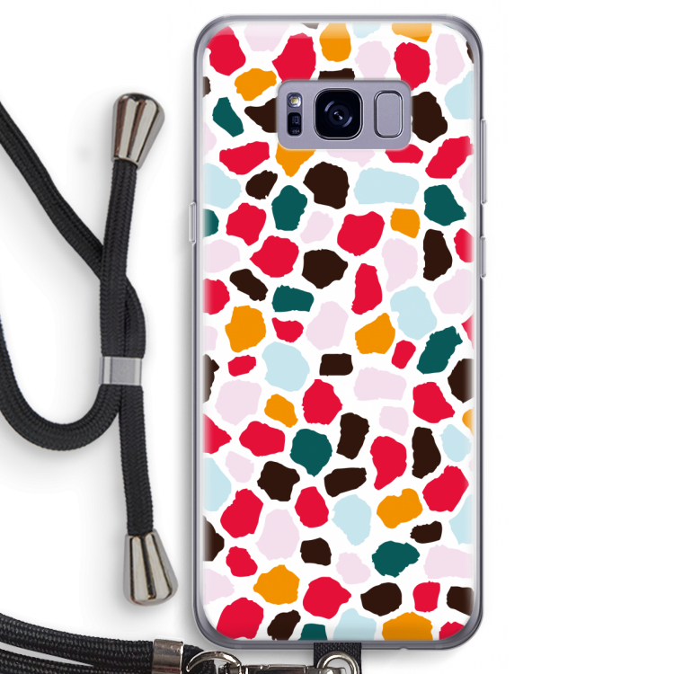 Colored Giraffe: Samsung Galaxy S8 Transparant Hoesje met koord