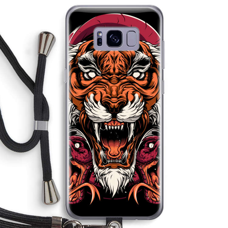 Tiger and Rattlesnakes: Samsung Galaxy S8 Transparant Hoesje met koord