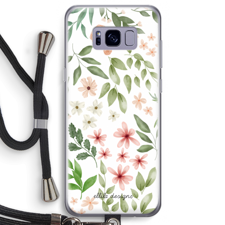 Botanical sweet flower heaven: Samsung Galaxy S8 Transparant Hoesje met koord