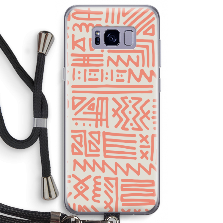 Marrakech Pink: Samsung Galaxy S8 Transparant Hoesje met koord