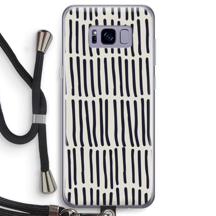 Moroccan stripes: Samsung Galaxy S8 Transparant Hoesje met koord