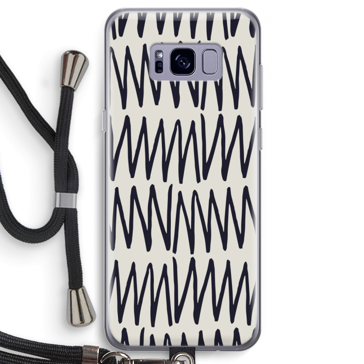 Marrakech Zigzag: Samsung Galaxy S8 Transparant Hoesje met koord
