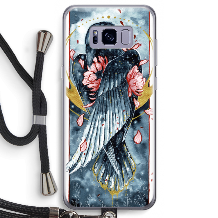 Golden Raven: Samsung Galaxy S8 Transparant Hoesje met koord