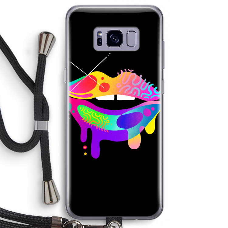 Lip Palette: Samsung Galaxy S8 Transparant Hoesje met koord