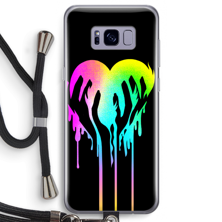 Hold My Heart: Samsung Galaxy S8 Transparant Hoesje met koord