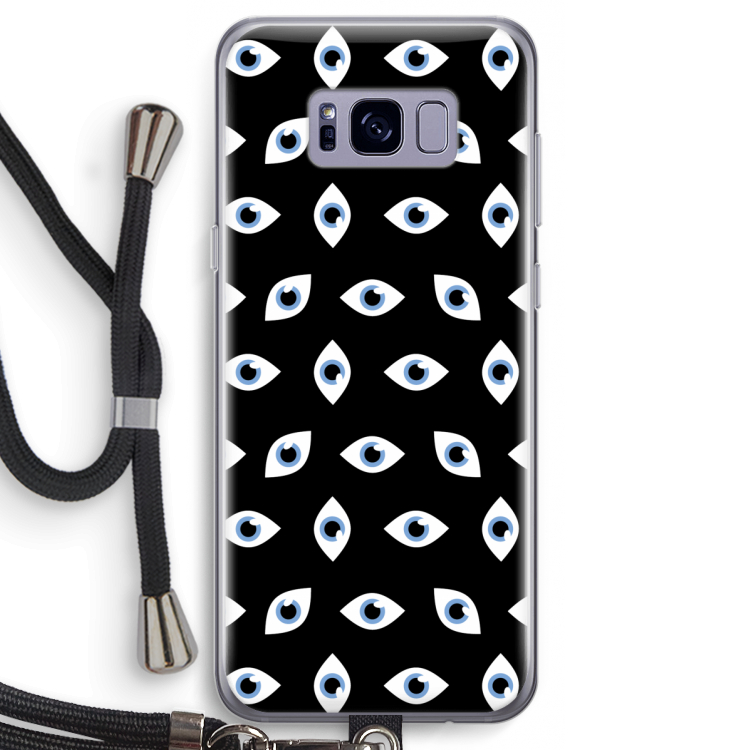 Eyes pattern: Samsung Galaxy S8 Transparant Hoesje met koord