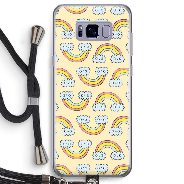 Regenboog: Samsung Galaxy S8 Transparant Hoesje met koord