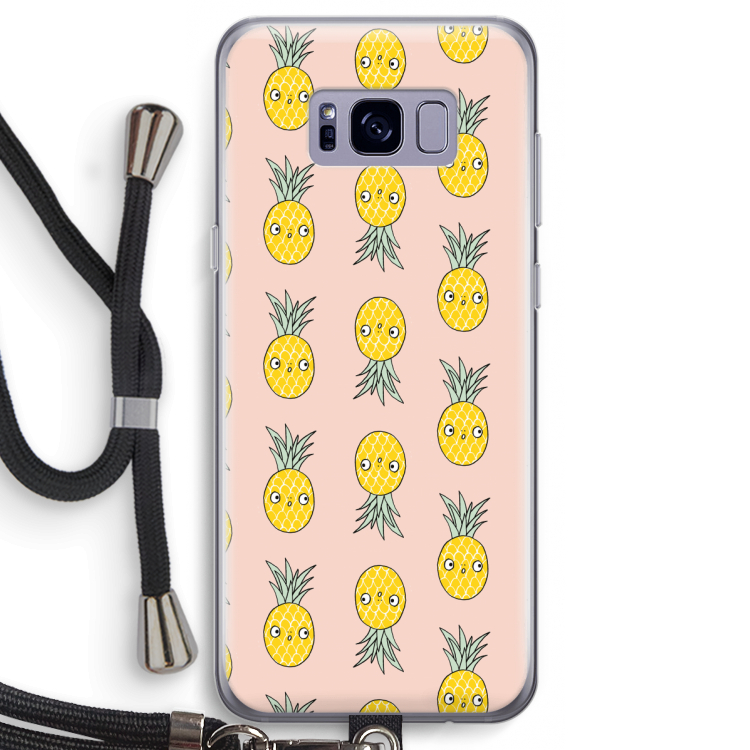 Ananas: Samsung Galaxy S8 Transparant Hoesje met koord