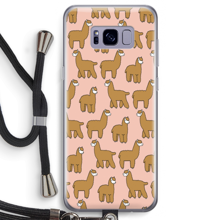 Alpacas: Samsung Galaxy S8 Transparant Hoesje met koord