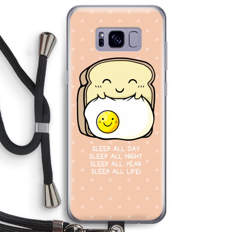Sleep All Day: Samsung Galaxy S8 Transparant Hoesje met koord