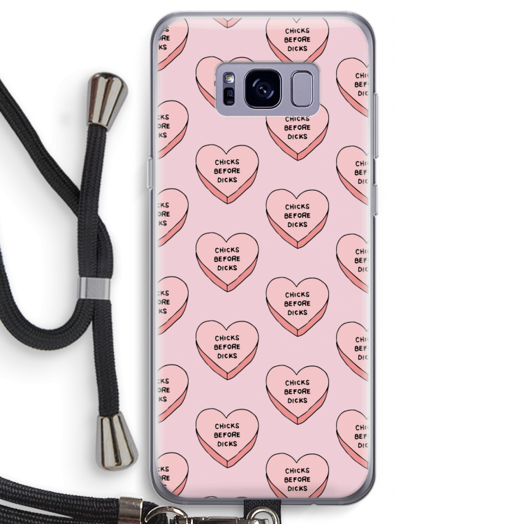 Chicks before dicks: Samsung Galaxy S8 Transparant Hoesje met koord