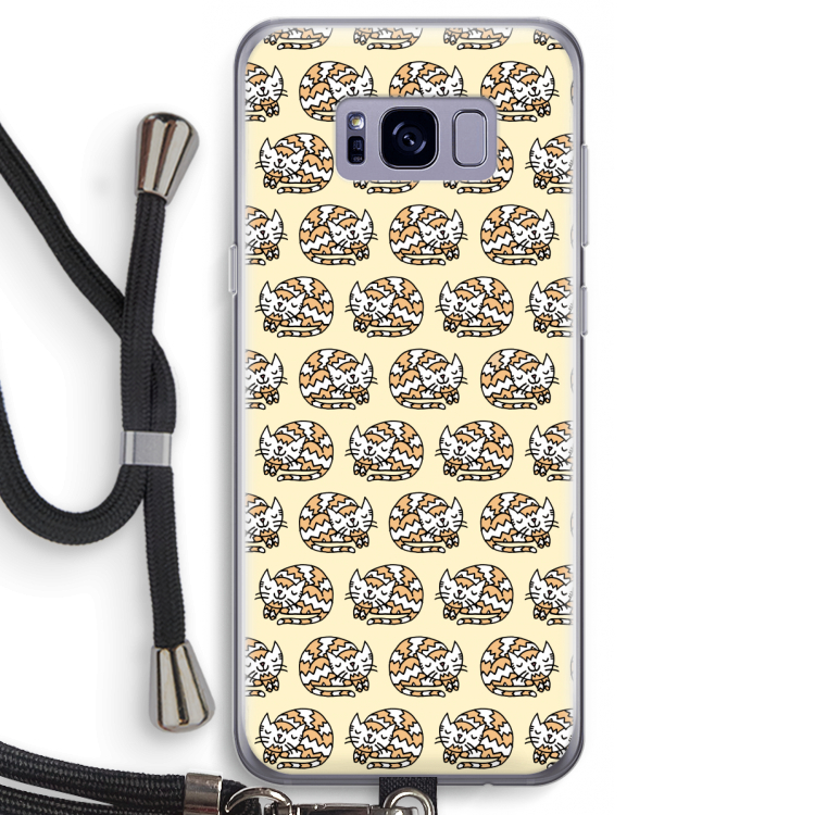 Slapende poes: Samsung Galaxy S8 Transparant Hoesje met koord