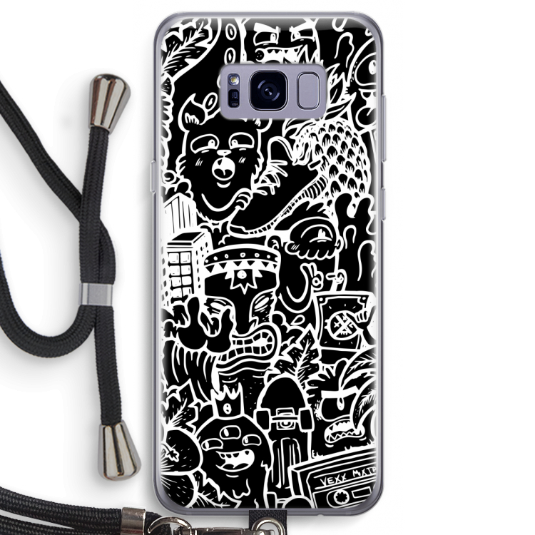 Vexx Black Mixtape: Samsung Galaxy S8 Transparant Hoesje met koord