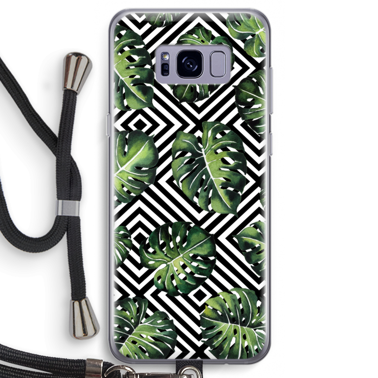 Geometrische jungle: Samsung Galaxy S8 Transparant Hoesje met koord