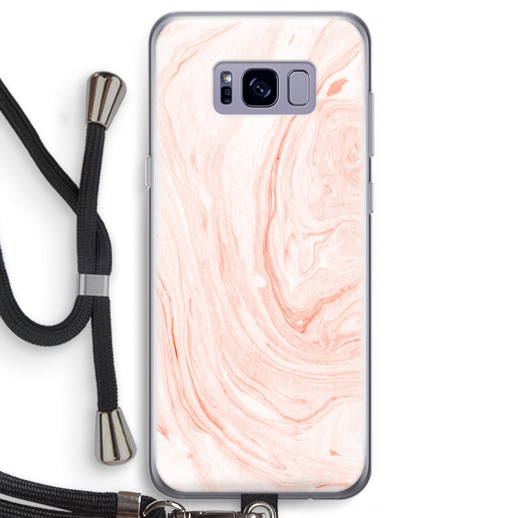 Peach bath: Samsung Galaxy S8 Transparant Hoesje met koord