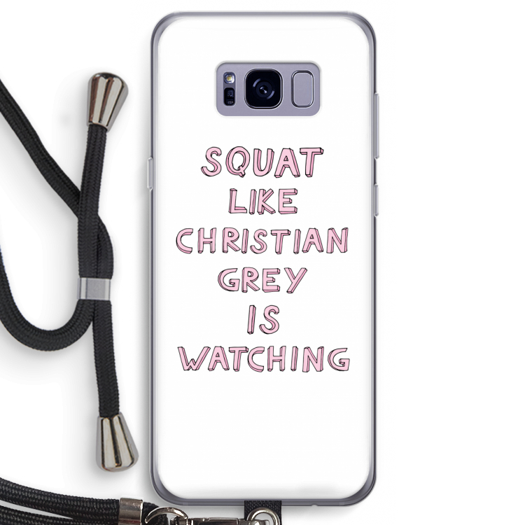 Christian Grey: Samsung Galaxy S8 Transparant Hoesje met koord