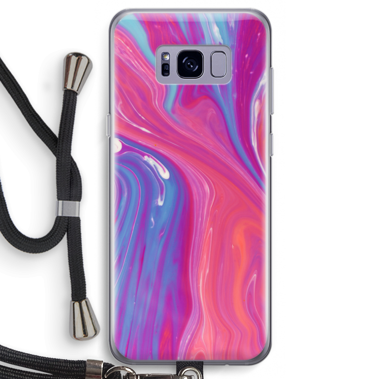 Paarse stroom: Samsung Galaxy S8 Transparant Hoesje met koord