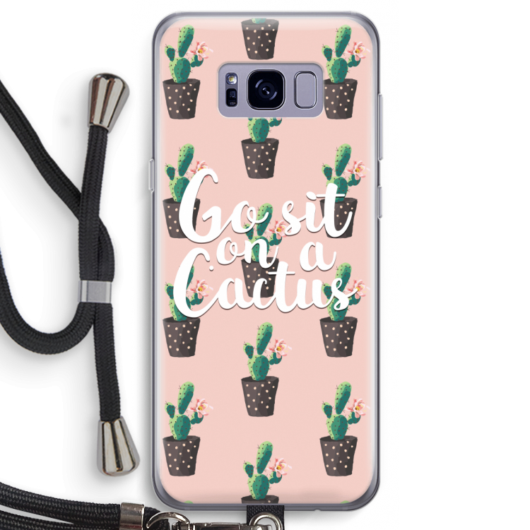Cactus quote: Samsung Galaxy S8 Transparant Hoesje met koord