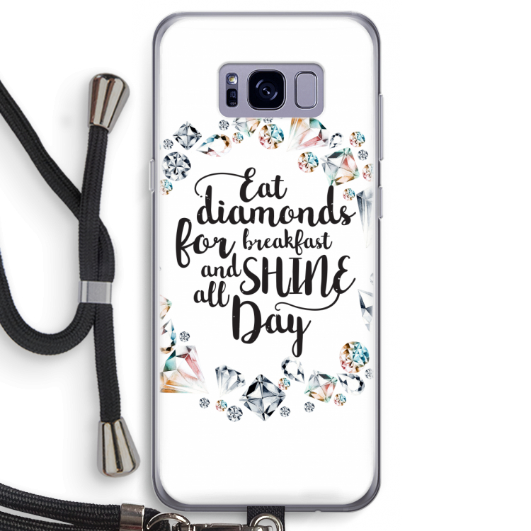 Diamonds: Samsung Galaxy S8 Transparant Hoesje met koord