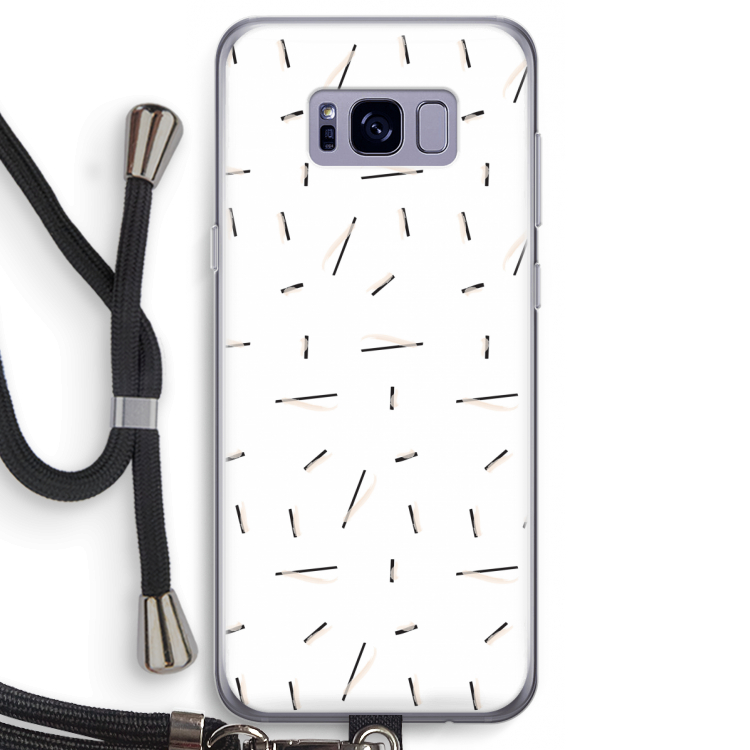 Hipster stripes: Samsung Galaxy S8 Transparant Hoesje met koord
