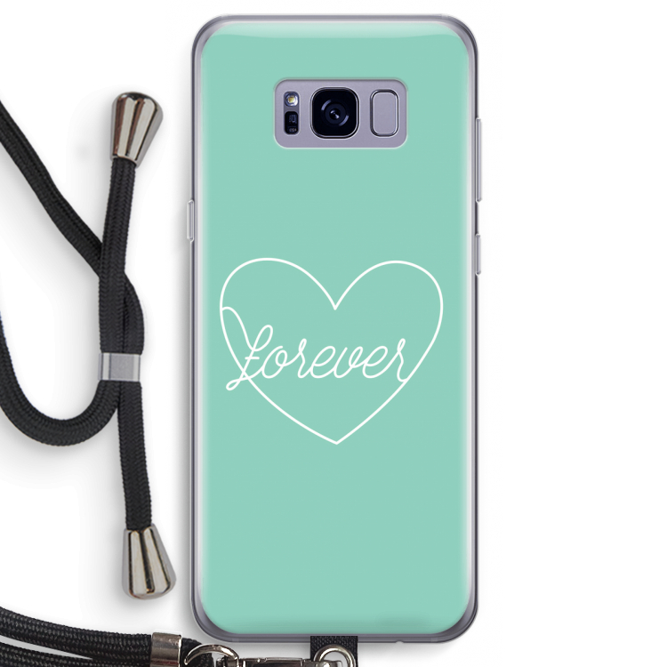 Forever heart pastel: Samsung Galaxy S8 Transparant Hoesje met koord