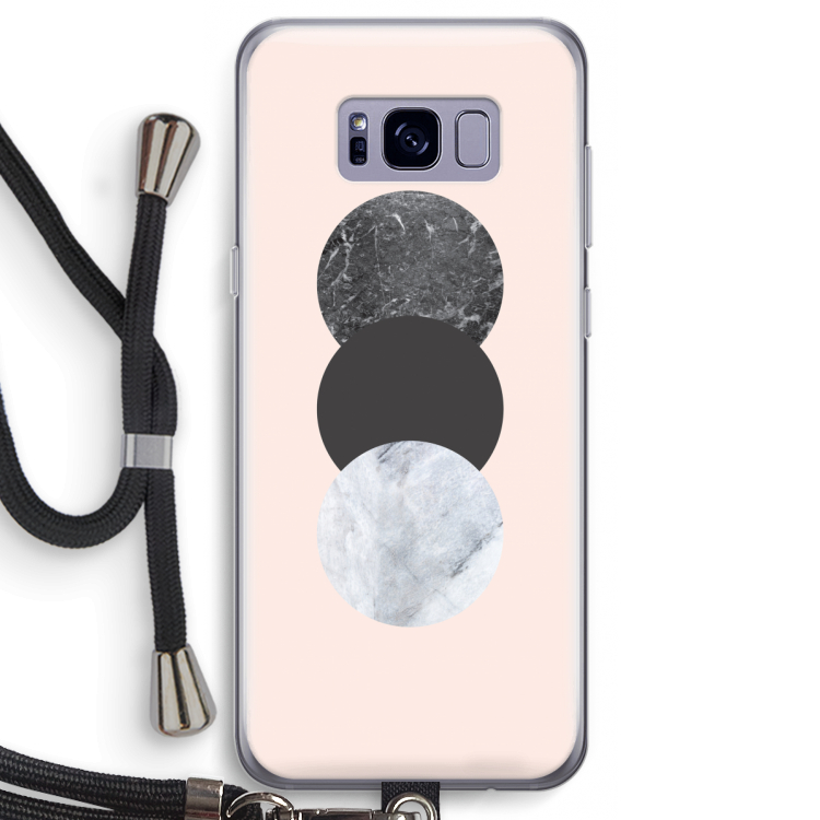 Marmeren cirkels: Samsung Galaxy S8 Transparant Hoesje met koord