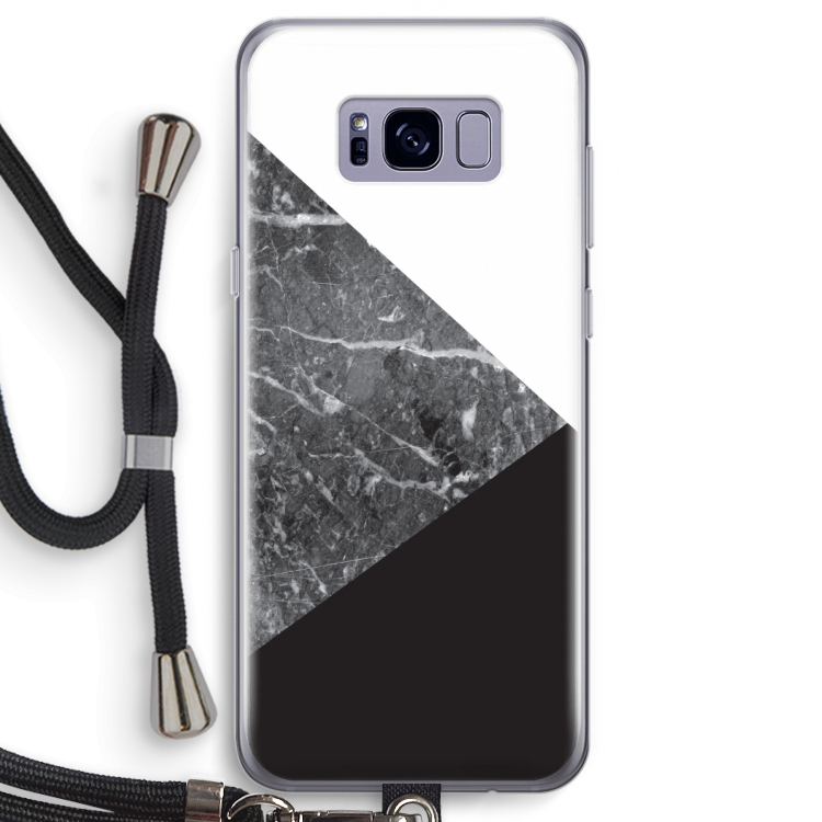 Combinatie marmer: Samsung Galaxy S8 Transparant Hoesje met koord