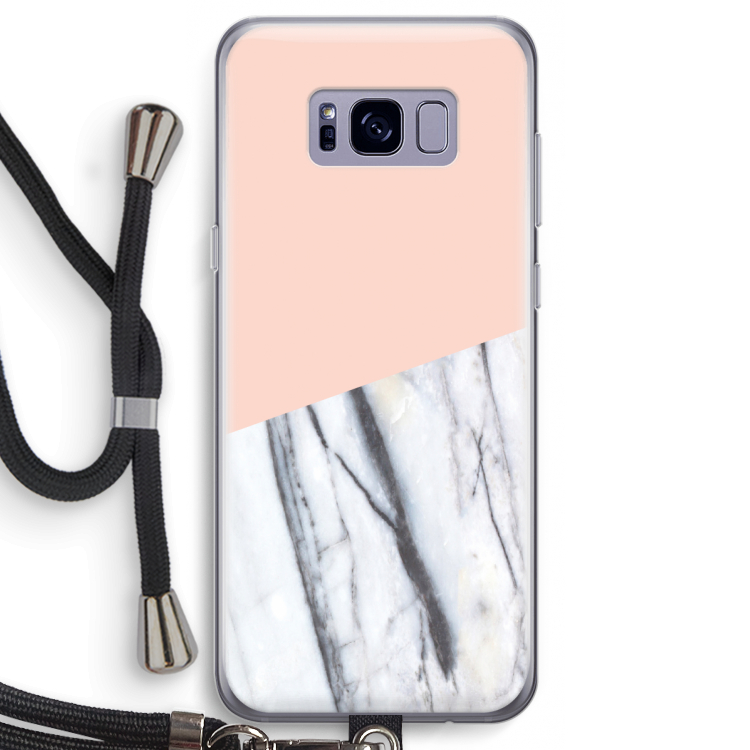 A touch of peach: Samsung Galaxy S8 Transparant Hoesje met koord