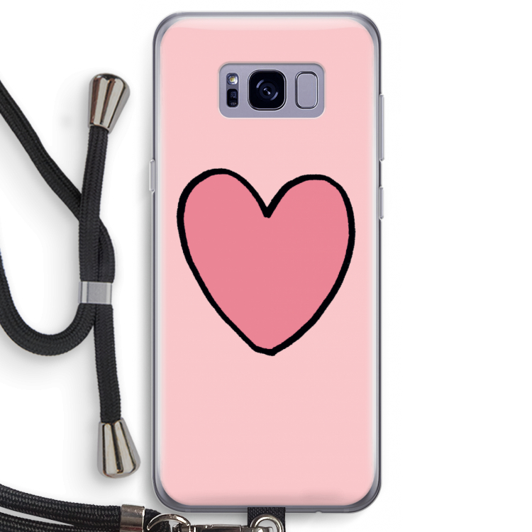 Hartje: Samsung Galaxy S8 Transparant Hoesje met koord