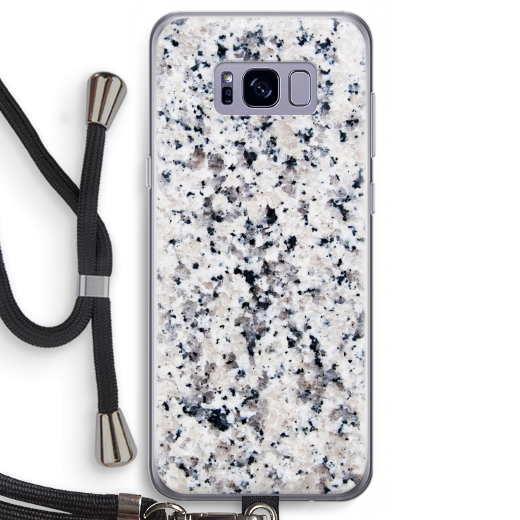 Gespikkelde marmer: Samsung Galaxy S8 Transparant Hoesje met koord