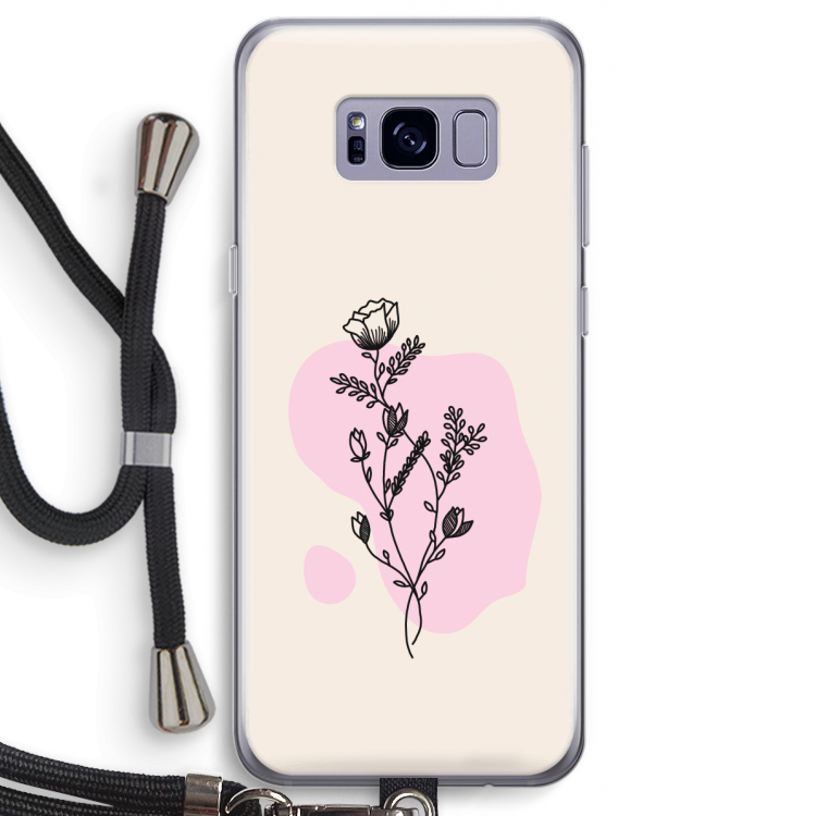 Roses are red: Samsung Galaxy S8 Transparant Hoesje met koord