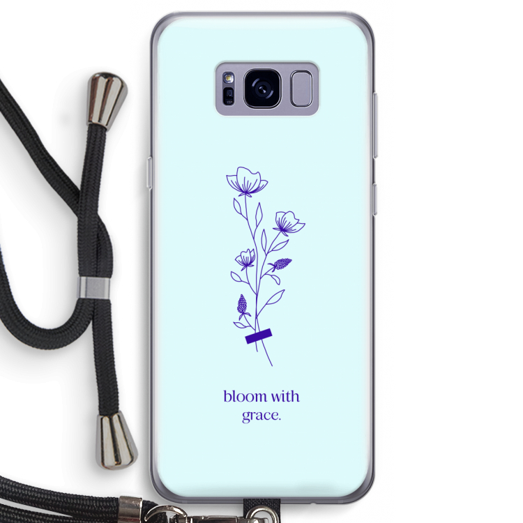 Bloom with grace: Samsung Galaxy S8 Transparant Hoesje met koord