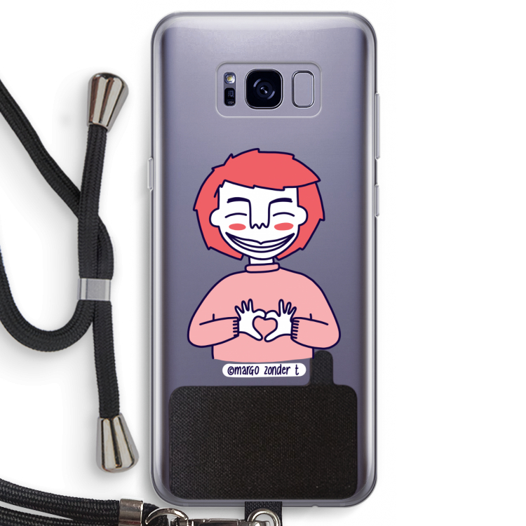 Hartje: Samsung Galaxy S8 Transparant Hoesje met koord