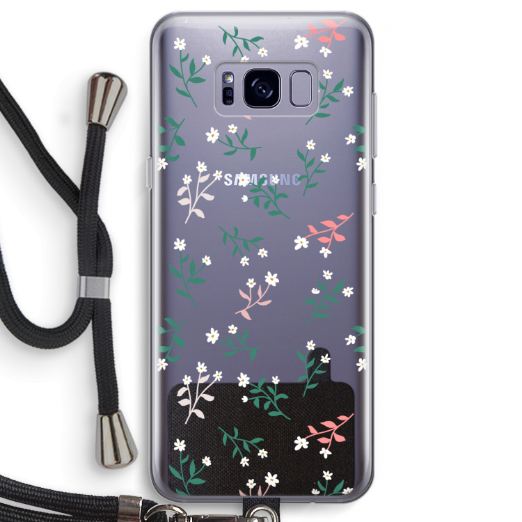 Small white flowers: Samsung Galaxy S8 Transparant Hoesje met koord