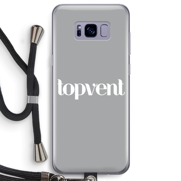 Topvent Grijs Wit: Samsung Galaxy S8 Transparant Hoesje met koord