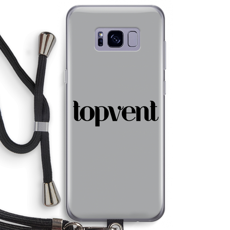 Topvent Grijs Zwart: Samsung Galaxy S8 Transparant Hoesje met koord