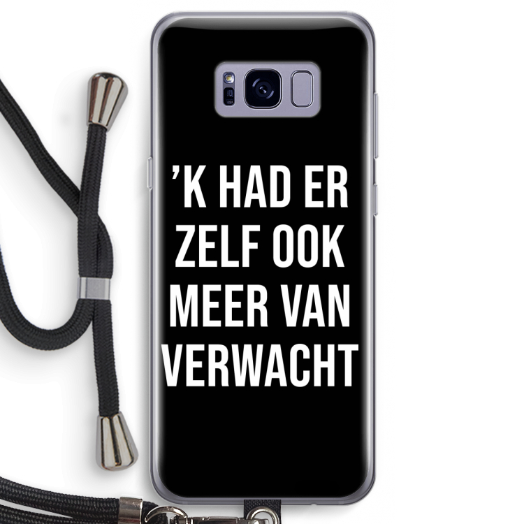 Meer verwacht - Zwart: Samsung Galaxy S8 Transparant Hoesje met koord