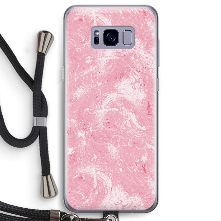 Abstract Painting Pink: Samsung Galaxy S8 Transparant Hoesje met koord